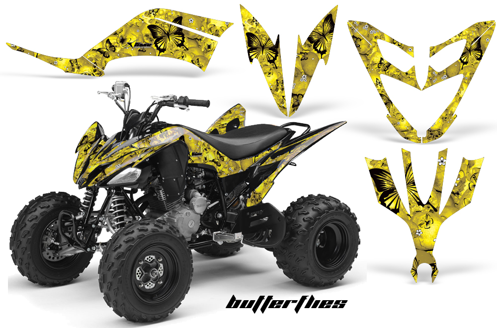 Yamaha Raptor 250 Graphics BUTTERFLIES Yellow